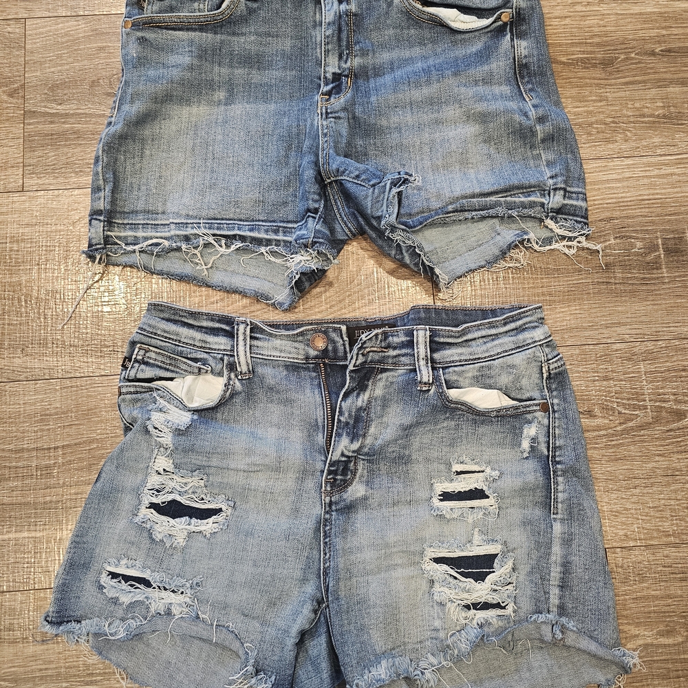 Judy Blue Light Blue Distressed Jean Shorts